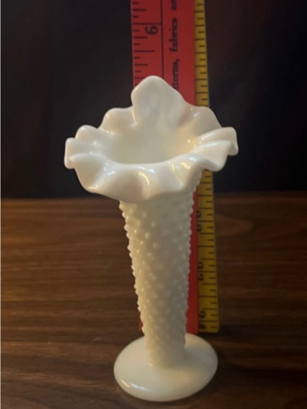 Milk glass Hobnail bud vase